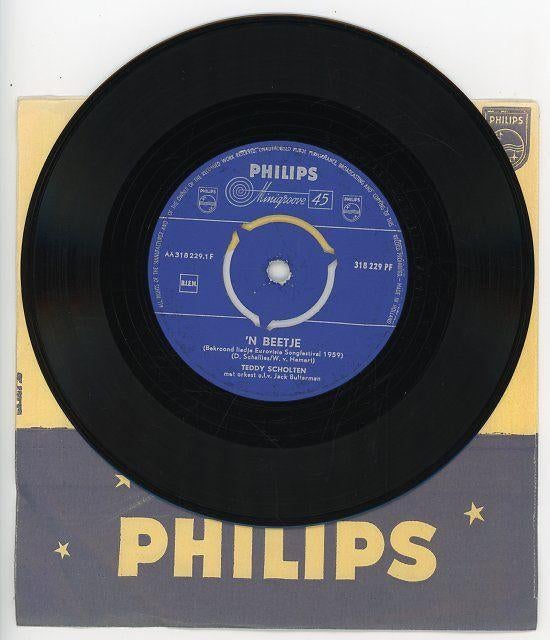 Single van Teddy Scholten - Eurovisie Songfestival 1959, Ophalen of Verzenden, Gebruikt, 12 inch, Levenslied of Smartlap