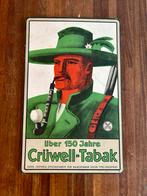 Crüwell Tabak Reclamebord - jaren '30 tot '50, Ophalen of Verzenden, Gebruikt, Reclamebord