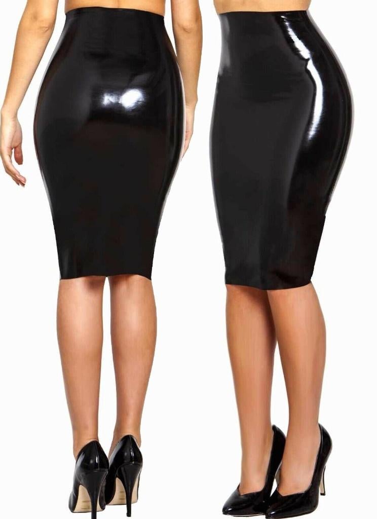 0,5 mm echt latex rok fetish rubber skirt met rits, Ophalen, Zwart, Maat 46/48 (XL) of groter, Nieuw