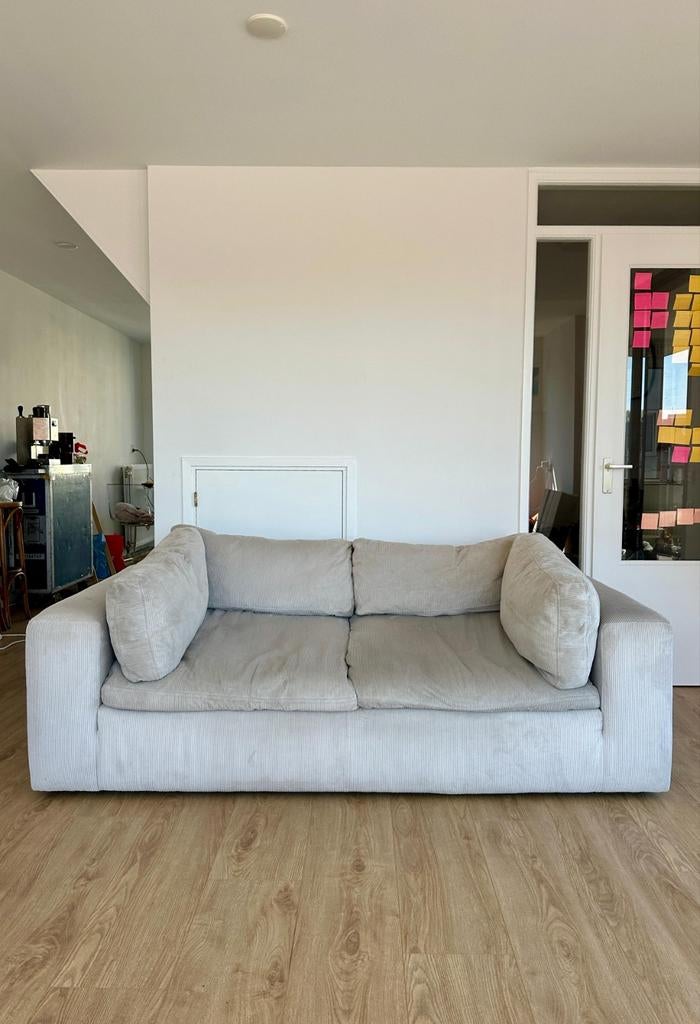 MADE Samona 2.5-seater couch grey corduroy (203x113x59.5 cm), Ophalen, Gebruikt, 100 tot 125 cm, Tweepersoons