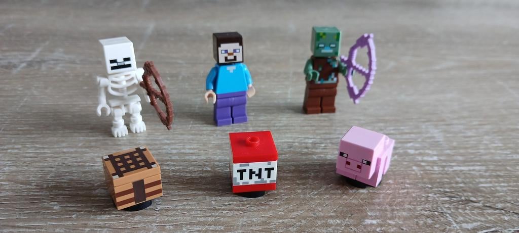 Lego minecraft poppetjes figuren skelet zombie tnt varken, Kinderen en Baby's, Speelgoed | Duplo en Lego, Inclusief minifiguren