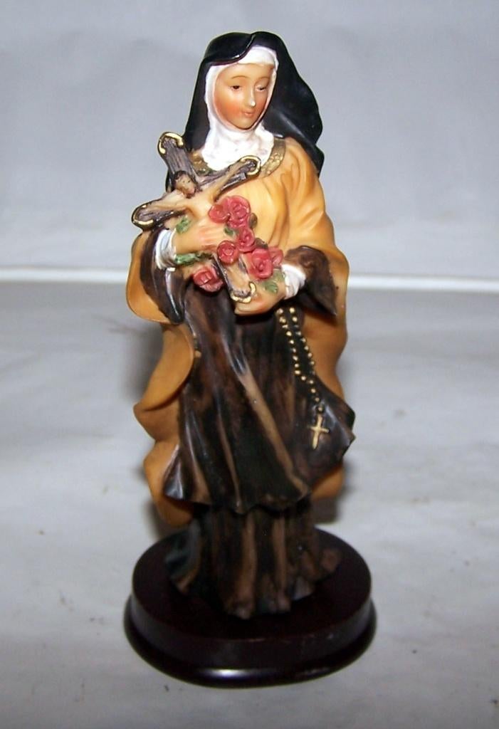 Prachtig beeldje Heilige Theresia van Lisieux. Polystone., Ophalen of Verzenden, Zo goed als nieuw, Beeld(je), Christendom | Katholiek
