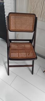 Vintage houten klapstoel met webbing, Gebruikt, Bruin, Eén, Hout