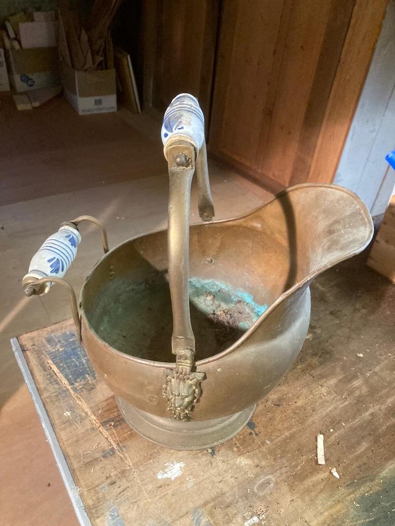 Koperen helmkit voor kolen, Ophalen of Verzenden