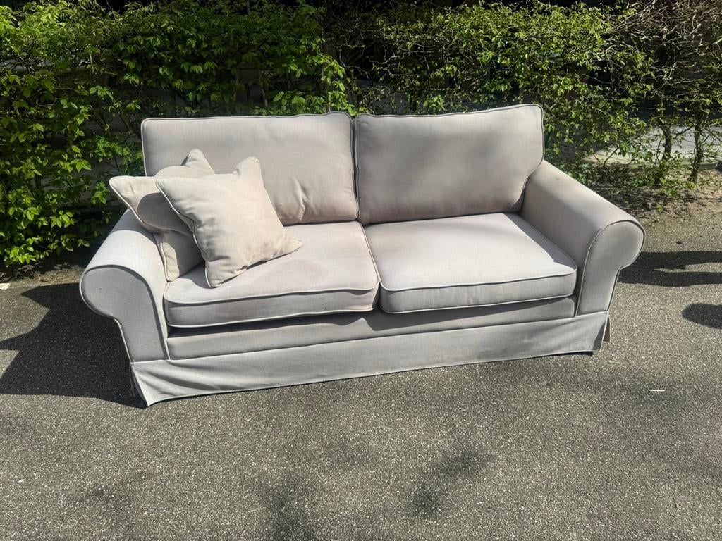 Beige 2,5-zits bank - 195 cm breed, Wehkamp, Ophalen, Gebruikt, 150 tot 200 cm, Driepersoons