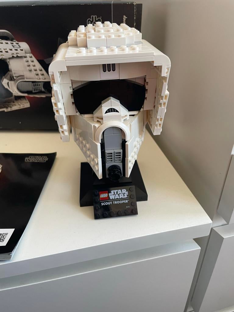Lego Star Wars Scout Trooper Helm (75305) compleet met doos, Ophalen of Verzenden, Zo goed als nieuw, Actiefiguurtje