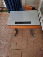 Vintage schoolbankje met grijs blad, Antiek en Kunst, Ophalen