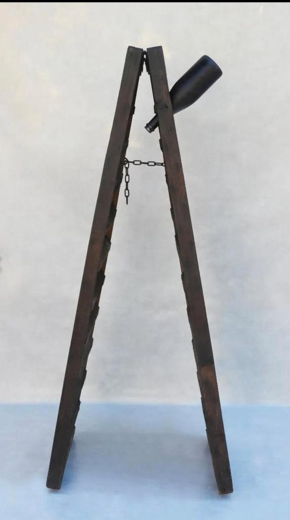 Antiek eiken champagne/wijnrek van Leban voor 120 flessen, Huis en Inrichting, Woonaccessoires | Wijnrekken, Zo goed als nieuw