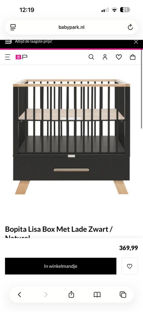 Zwarte box bopita, Kinderen en Baby's, Boxen, Ophalen of Verzenden, Zo goed als nieuw