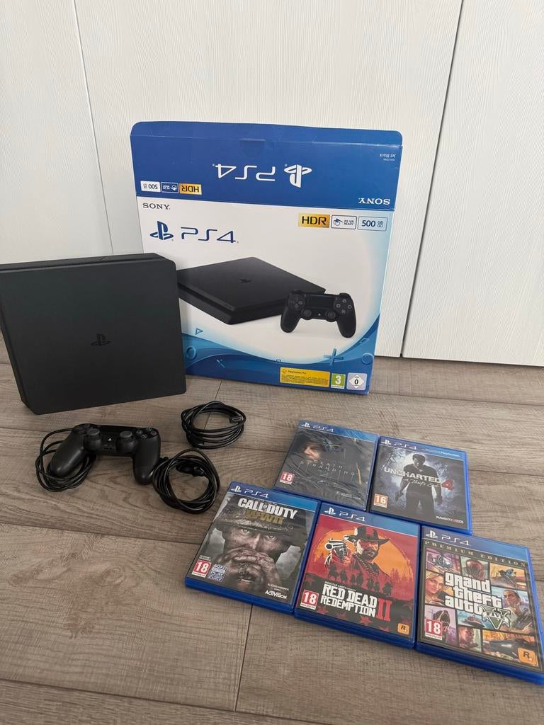 PlayStation 4 Slim 500GB met 5 games nieuw !, Spelcomputers en Games, Games | Sony PlayStation 4, 1 speler, Ophalen of Verzenden