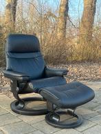 Stressless relax fauteuil met voetenbank, Ophalen of Verzenden, Zo goed als nieuw, Minder dan 75 cm, 50 tot 75 cm