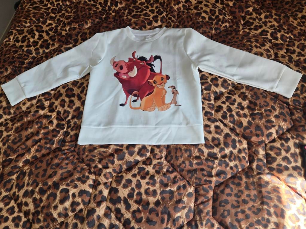 Nieuwe Disney printjes sweater witte  maat 116, Kinderen en Baby's, Disney, Jongen of Meisje, Trui of Vest, Nieuw