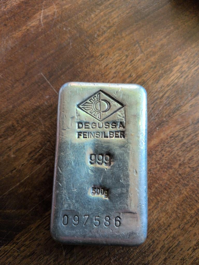 Zilver 500gr degussa baar te koop. Lbma, Ophalen of Verzenden, Zilver