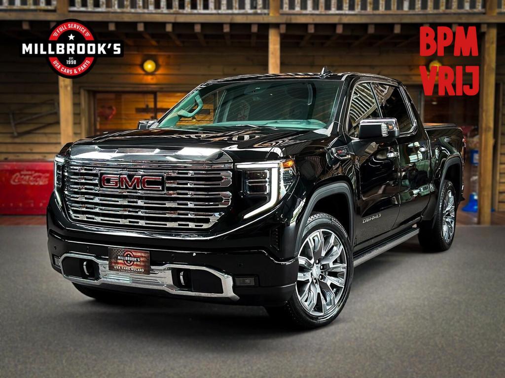 GMC Sierra Denali 6.2L V8, BPM VRIJ, full option full option, Auto's, GMC, 8 cilinders, 4 stoelen, Zwart, Leder