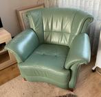 LEDEREN FAUTEUILS GROEN  2X, Huis en Inrichting, Ophalen, Gebruikt, Minder dan 75 cm, Leer