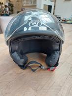 Zwarte scooterhelm met geblokt patroon - maat s, Ophalen of Verzenden, Gebruikt, Medium, Onbekend