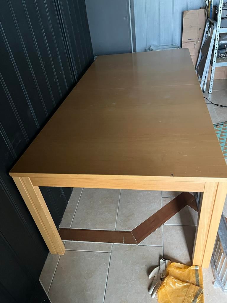 Grote tafel uitschuifbaar met 4 stoelen, Huis en Inrichting, Tafels | Eettafels, Ophalen, Gebruikt, 200 cm of meer, 50 tot 100 cm