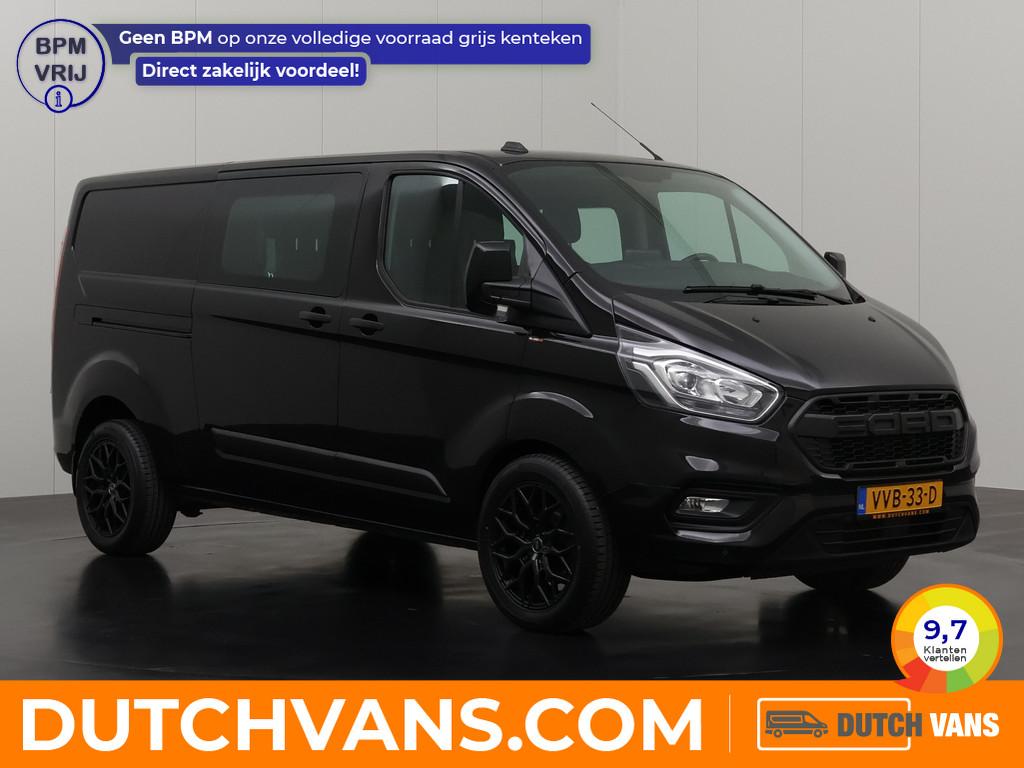 Ford Transit Custom 2.0TDCI 130PK Lang Dubbele Cabine | 6-Pe, Auto's, Bestelauto's, 4 cilinders, Zwart, Origineel Nederlands, Diesel