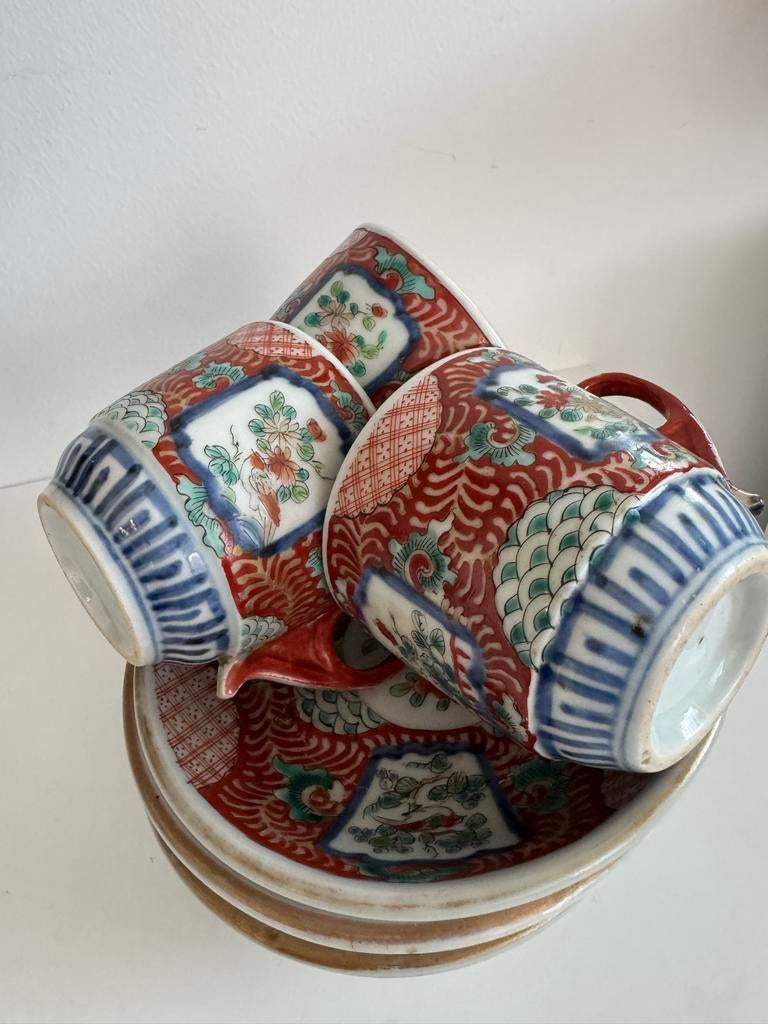 Antieke Imari kop en schotels, Ophalen of Verzenden