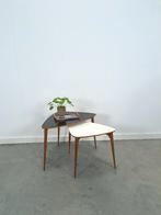 Set zwart wit tafel met houten poten Kaiser Köln, 50 tot 100 cm, Overige materialen, Ophalen of Verzenden, Overige vormen