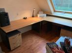 Ruim hoekbureau met ladeblokken, Ophalen of Verzenden, Gebruikt, Bureau