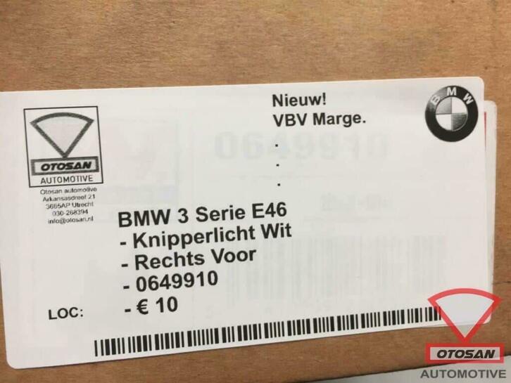 bmw 3 serie e46 2001 knipperlicht nieuw! rechts 0649910, Petuelring 130
80788  Munich, DE, Gebruikt, Info@bmw.de, Ophalen of Verzenden