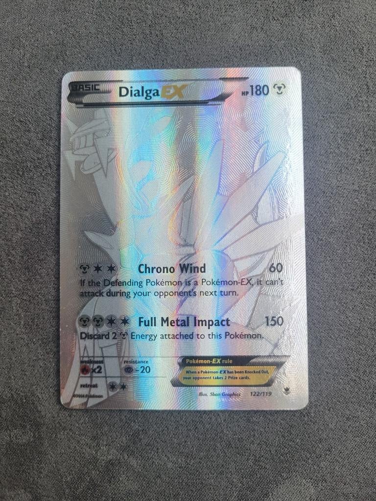 Dialga EX Full Art 122/119 - Phantom Forces Pokémon Kaart, Ophalen of Verzenden, Zo goed als nieuw, Losse kaart, Foil