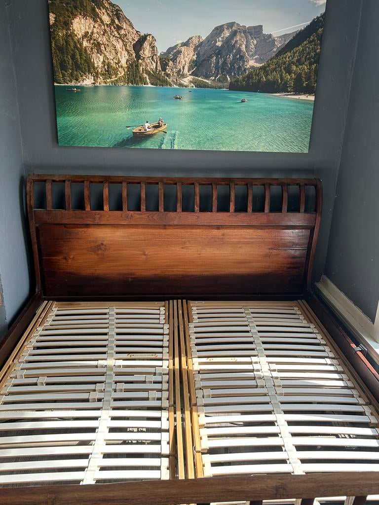 2x Elektrisch verstelbare lattenbodems 90x200 cm, Ophalen, 90 cm, Tweepersoons, 200 cm