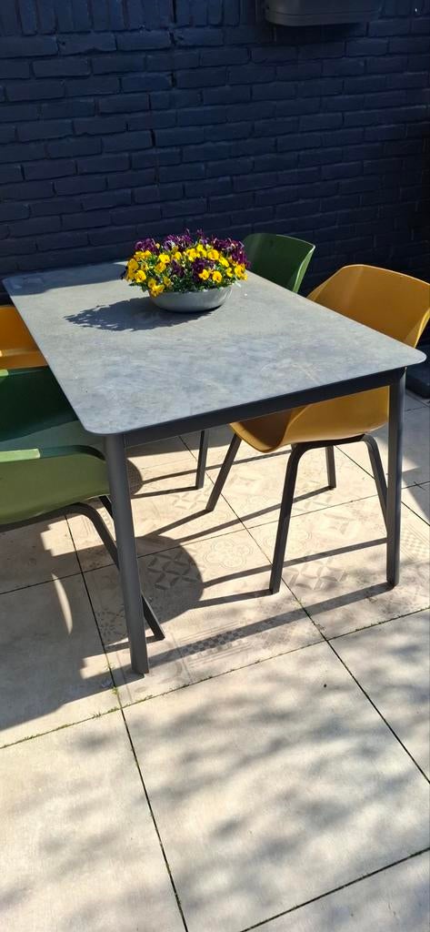 Tuintafel metaal antraciet, Ophalen, Gebruikt, Rechthoekig, Metaal