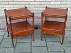 Twee koloniale nachtkastjes/ bijzettafels/ vintage, Ophalen, Gebruikt, Minder dan 45 cm, Minder dan 55 cm