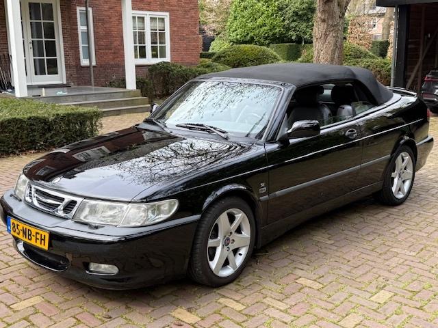 Saab 9-3 2.0 Turbo Cabrio AUT 2003 Zwart, Auto's, Euro 5, Zwart, 4 cilinders, Cabriolet