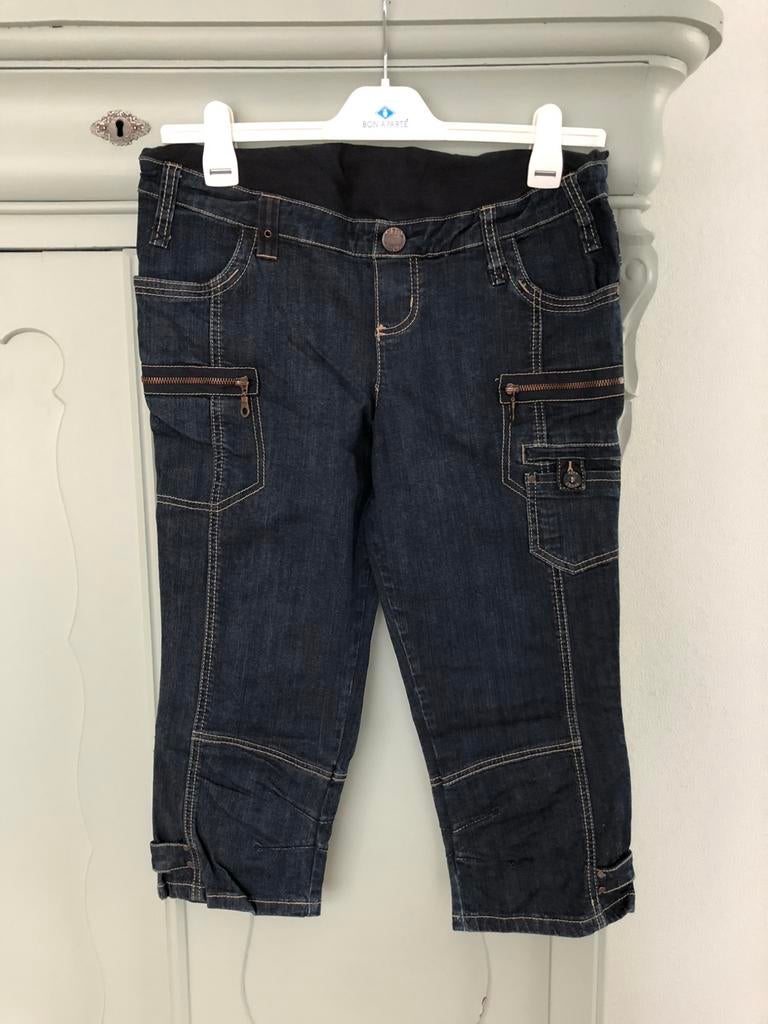 Zwangerschaps Capri Jeans - Donkerblauw maat M, Maat 38/40 (M), Blauw, Ophalen of Verzenden, Zo goed als nieuw