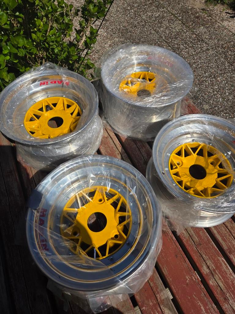 Alpine Renault A110 set 13 inch velgen Madin breed 7J en 8J, Auto-onderdelen, Banden en Velgen, Velg(en), 13 inch, Nieuw, Ophalen