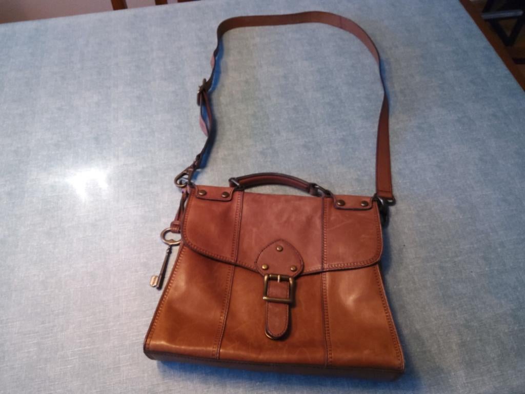 Fossil tas met stofzak, Ophalen, Zo goed als nieuw, Bruin, Schoudertasje