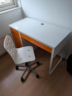 Ikea Micke bureau met Jules kinderstoel, Ophalen, Met wielen, Gebruikt, Bureau