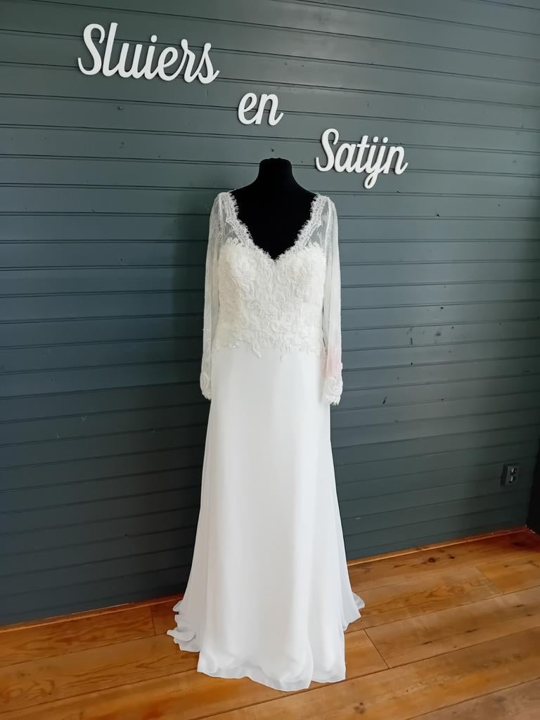 Nieuwe trouwjurk Modeca maat 42, Trouwjurk, Wit, Onbekend, Nieuw