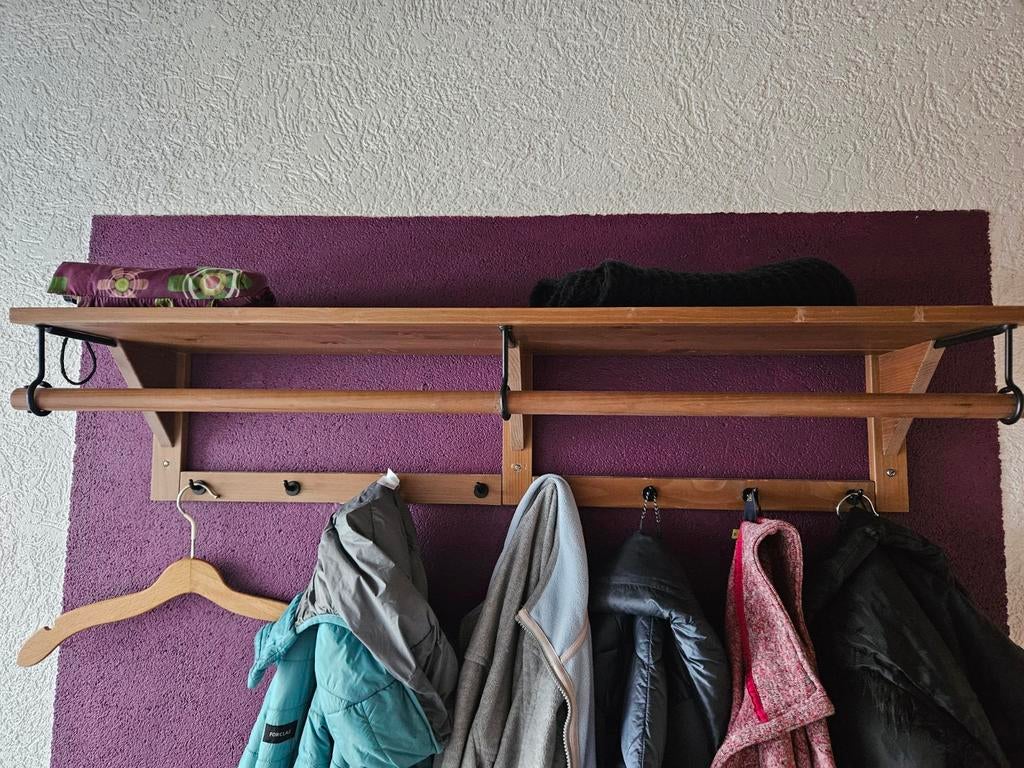 Grenen houten kapstok wandmontage, Gebruikt, Minder dan 100 cm, Hout, Ophalen