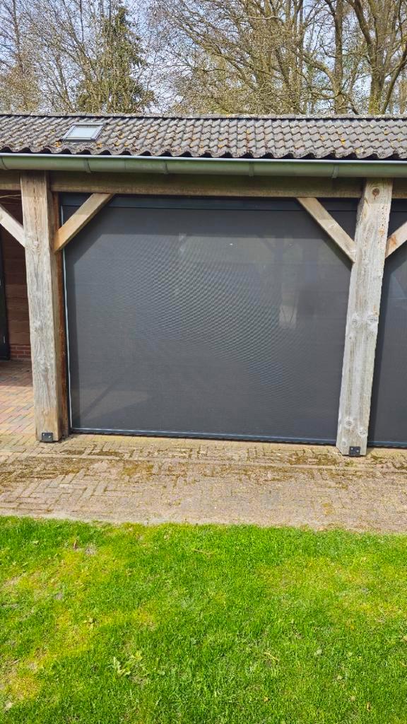 3 Heroal screens (Husol) met Somfy RTS motoren, Tuin en Terras, Zonneschermen, Zo goed als nieuw, Screen, 150 tot 300 cm, 250 cm tot 450 cm