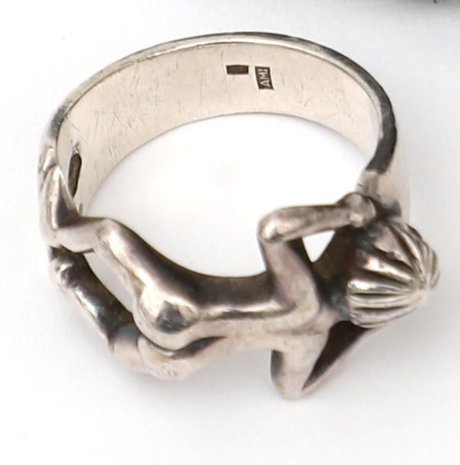 Design zilver ring zeldzaam, Ophalen, Zo goed als nieuw, 17 tot 18, Dame of Heer