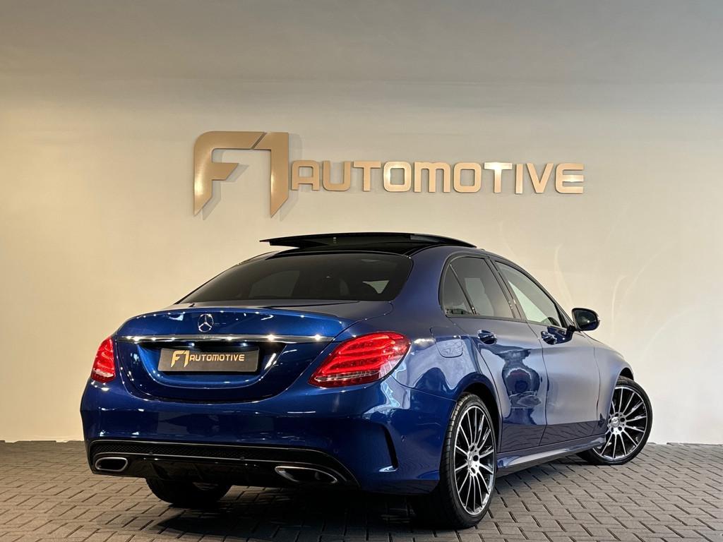 Mercedes-Benz C-klasse 160 AMG Ambition Pano|Camera|Sfeer, Automaat, 4 cilinders, 129 pk, Blauw