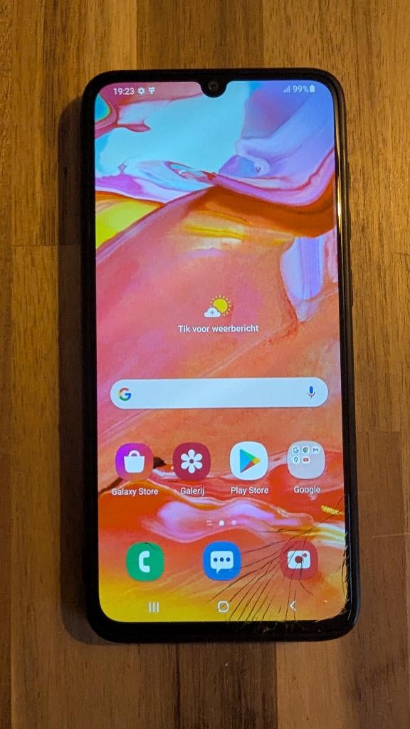 Samsung Galaxy A70 - Defect Scherm, Gebruikt, Wit, Touchscreen, Ophalen of Verzenden