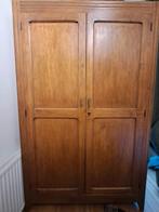 Vintage houten kledingkast - massief hout, Huis en Inrichting, Ophalen, Met deur(en), Gebruikt, 100 tot 150 cm