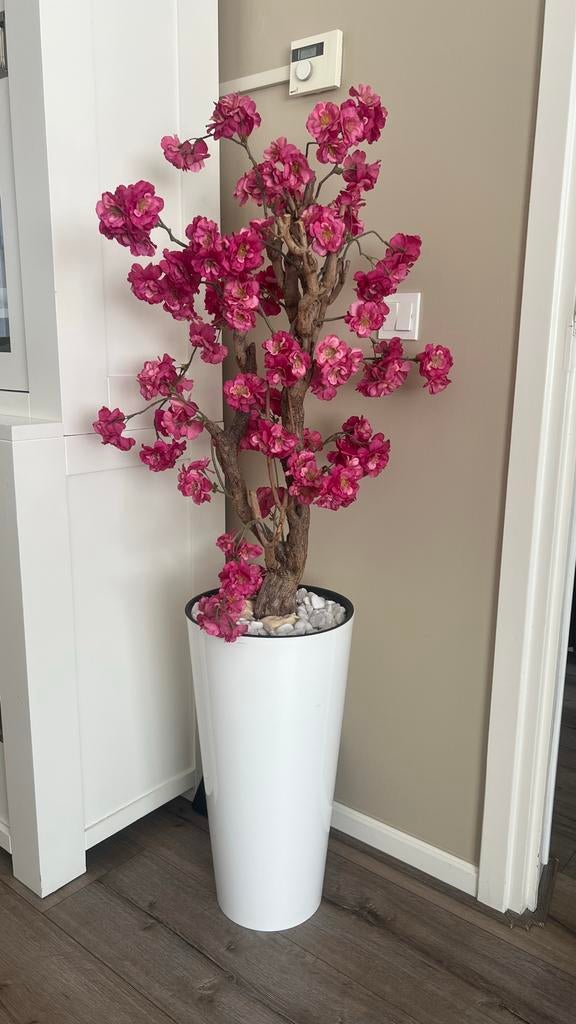 Prachtige Kunst Bloesemboom - Roze Bloemen, Huis en Inrichting, Woonaccessoires | Kunstplanten en Kunstbloemen, Gebruikt, Kunstbloesem