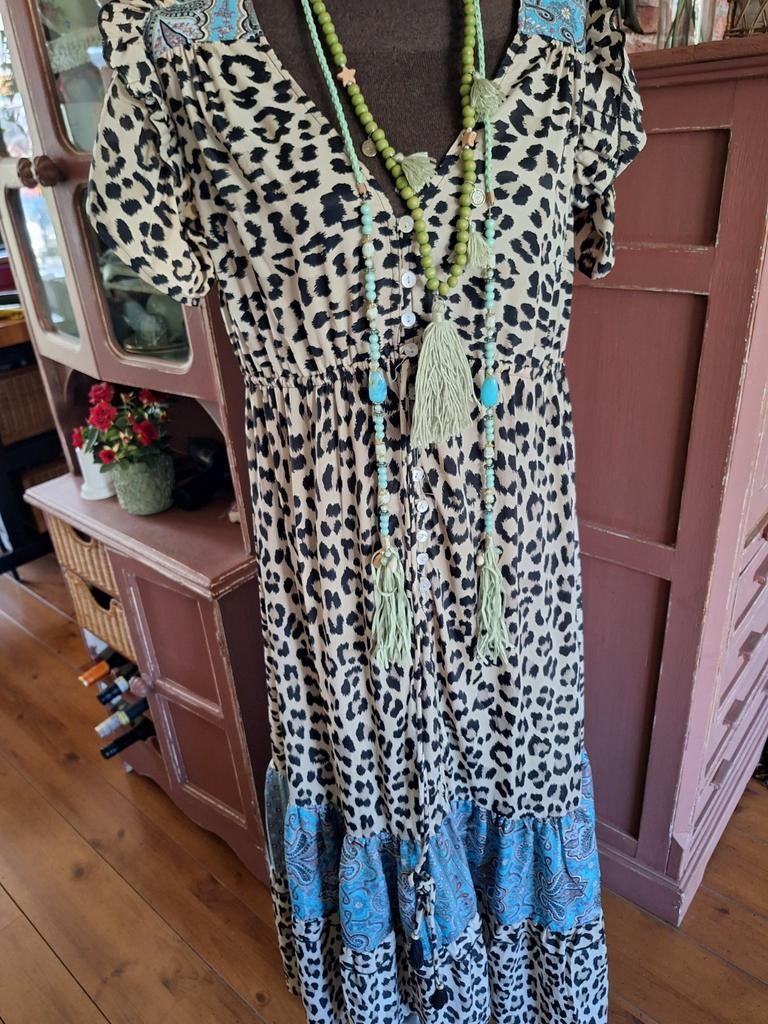 Ibiza jurk maat  m l bohemian style, Ophalen of Verzenden, Zo goed als nieuw, Overige kleuren, Onder de knie