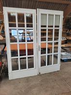 Dubbele hardhouten tuindeuren. Met 3puntbeslag., 75 tot 150 cm, Deurkozijn, Ophalen of Verzenden, 150 tot 225 cm