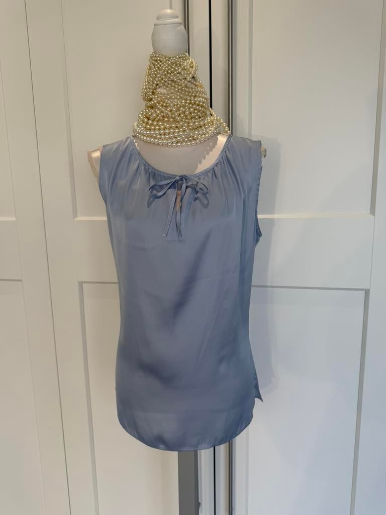 Mooie Mark Purdey top blauw 42 44 xl xxl, Maat 42/44 (L), Zo goed als nieuw, Zonder mouw, Verzenden