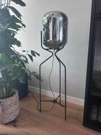 Moderne vloerlamp (120 cm)met spiegel glas + mat zwart poot, Ophalen, Zo goed als nieuw, Glas, 100 tot 150 cm