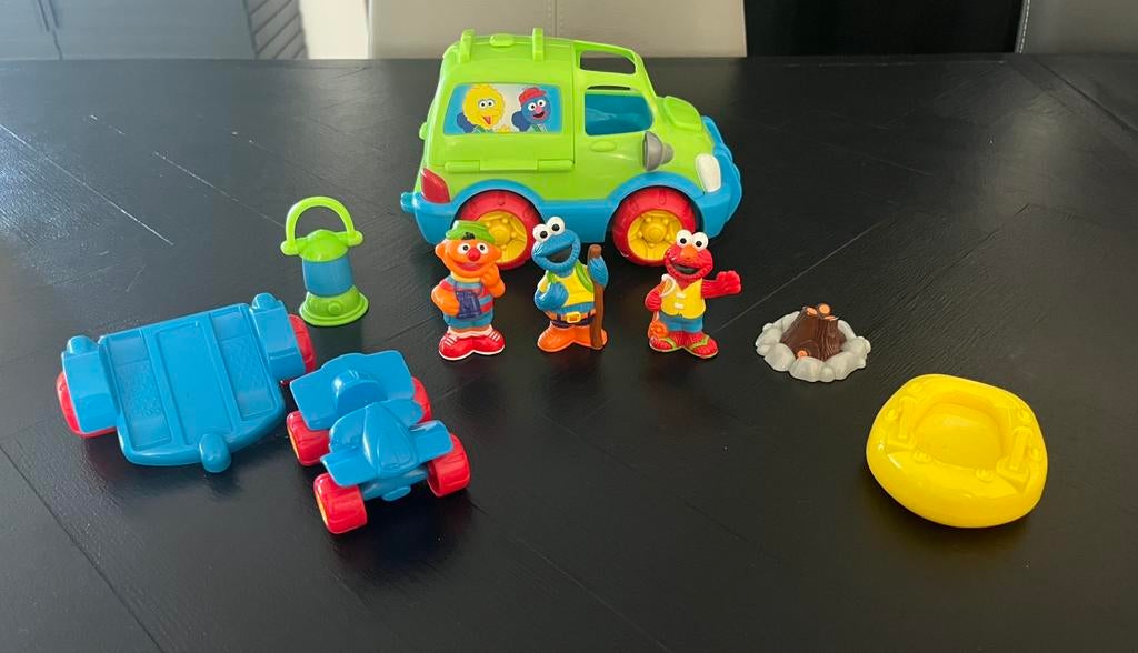 Sesamstraat Sesame Street Sport & Go Camper MATTEL, Ophalen of Verzenden, Zo goed als nieuw, Speelset
