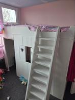 Stevig wit hoogslaper met speelhuisje eronder, Ophalen, Gebruikt, Hoogslaper