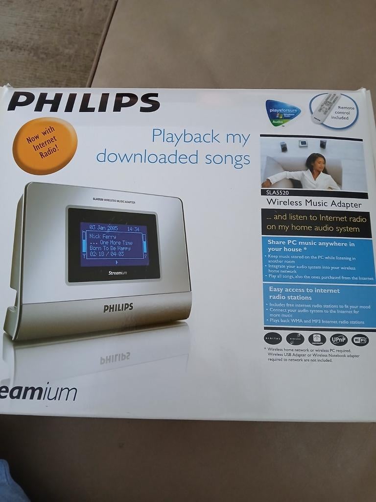 Philips SLA5520 Draadloze Muziek Adapter - Compleet, Ophalen, Zo goed als nieuw